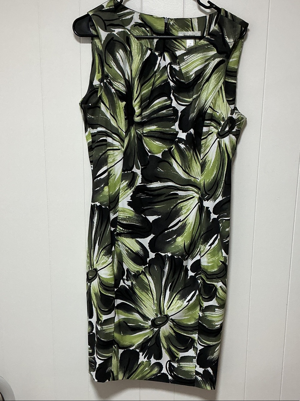 Dress Barn Olive and Black Floral Sheath Dress